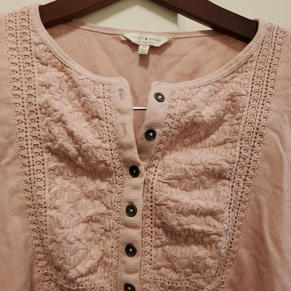 Lucky Brand Light Pink Long Sleeve - Picture 2 of 4